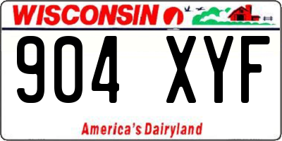 WI license plate 904XYF