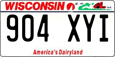 WI license plate 904XYI