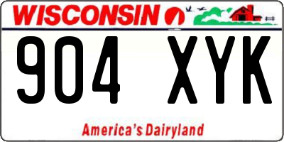 WI license plate 904XYK