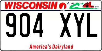 WI license plate 904XYL