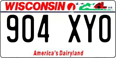 WI license plate 904XYO