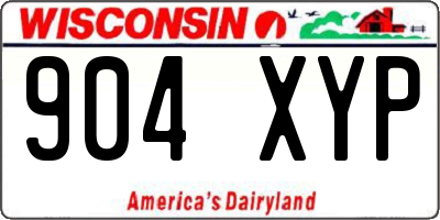 WI license plate 904XYP