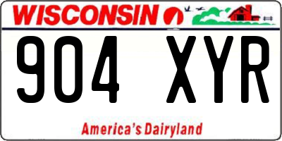 WI license plate 904XYR