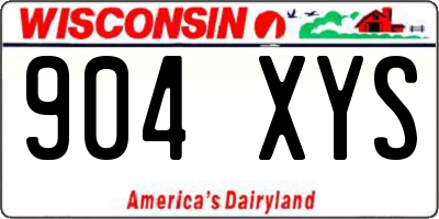 WI license plate 904XYS