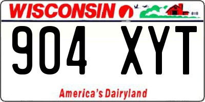 WI license plate 904XYT