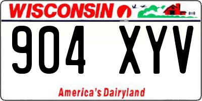 WI license plate 904XYV