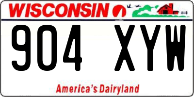 WI license plate 904XYW