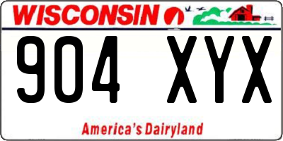 WI license plate 904XYX