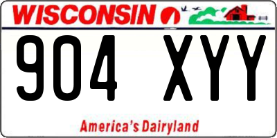 WI license plate 904XYY