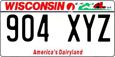 WI license plate 904XYZ