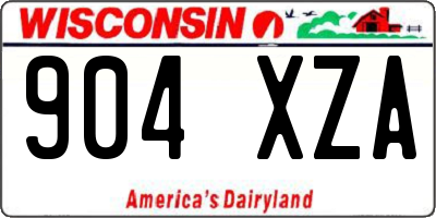 WI license plate 904XZA