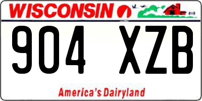 WI license plate 904XZB