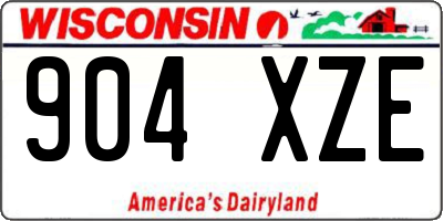 WI license plate 904XZE