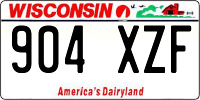 WI license plate 904XZF