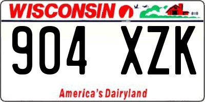WI license plate 904XZK
