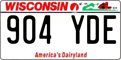 WI license plate 904YDE