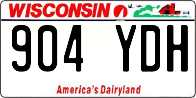 WI license plate 904YDH