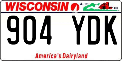 WI license plate 904YDK