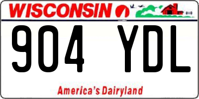 WI license plate 904YDL