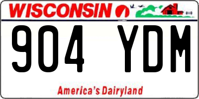 WI license plate 904YDM