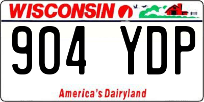 WI license plate 904YDP