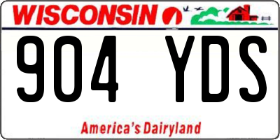 WI license plate 904YDS