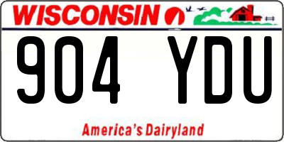 WI license plate 904YDU