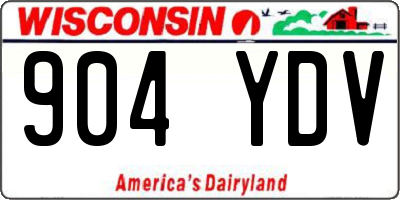 WI license plate 904YDV