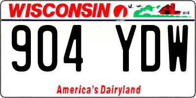 WI license plate 904YDW