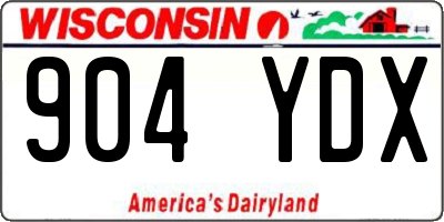WI license plate 904YDX