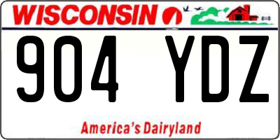 WI license plate 904YDZ