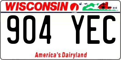WI license plate 904YEC