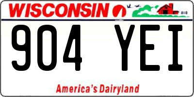 WI license plate 904YEI