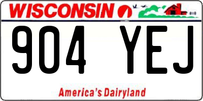 WI license plate 904YEJ