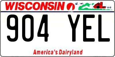WI license plate 904YEL