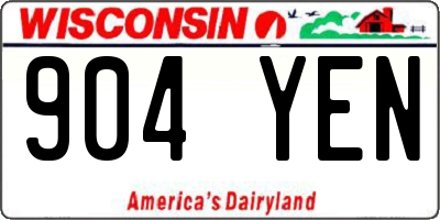 WI license plate 904YEN
