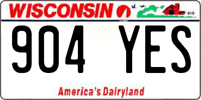 WI license plate 904YES