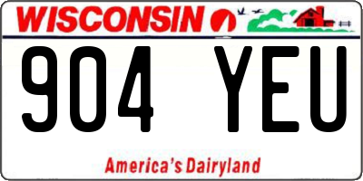 WI license plate 904YEU