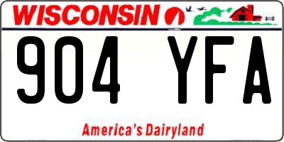WI license plate 904YFA