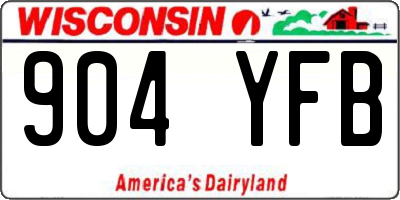 WI license plate 904YFB