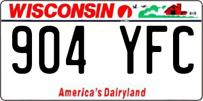 WI license plate 904YFC