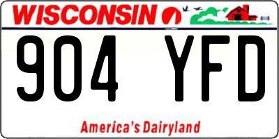 WI license plate 904YFD