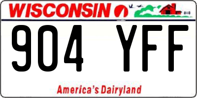 WI license plate 904YFF