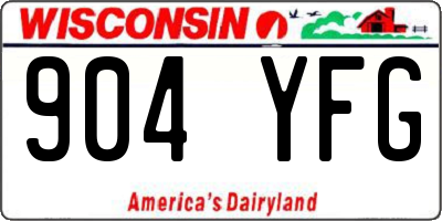 WI license plate 904YFG