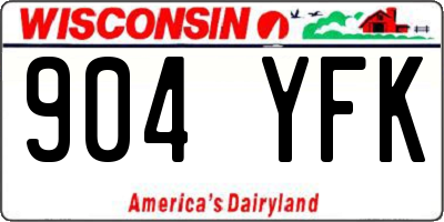 WI license plate 904YFK