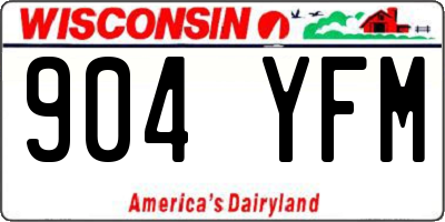 WI license plate 904YFM