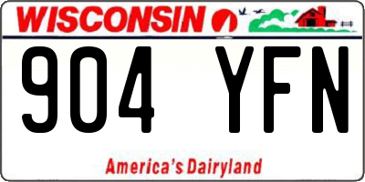 WI license plate 904YFN