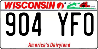 WI license plate 904YFO