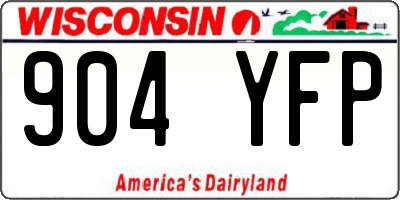 WI license plate 904YFP