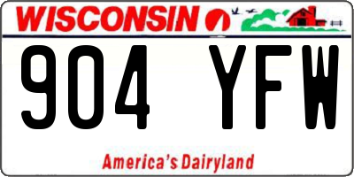 WI license plate 904YFW